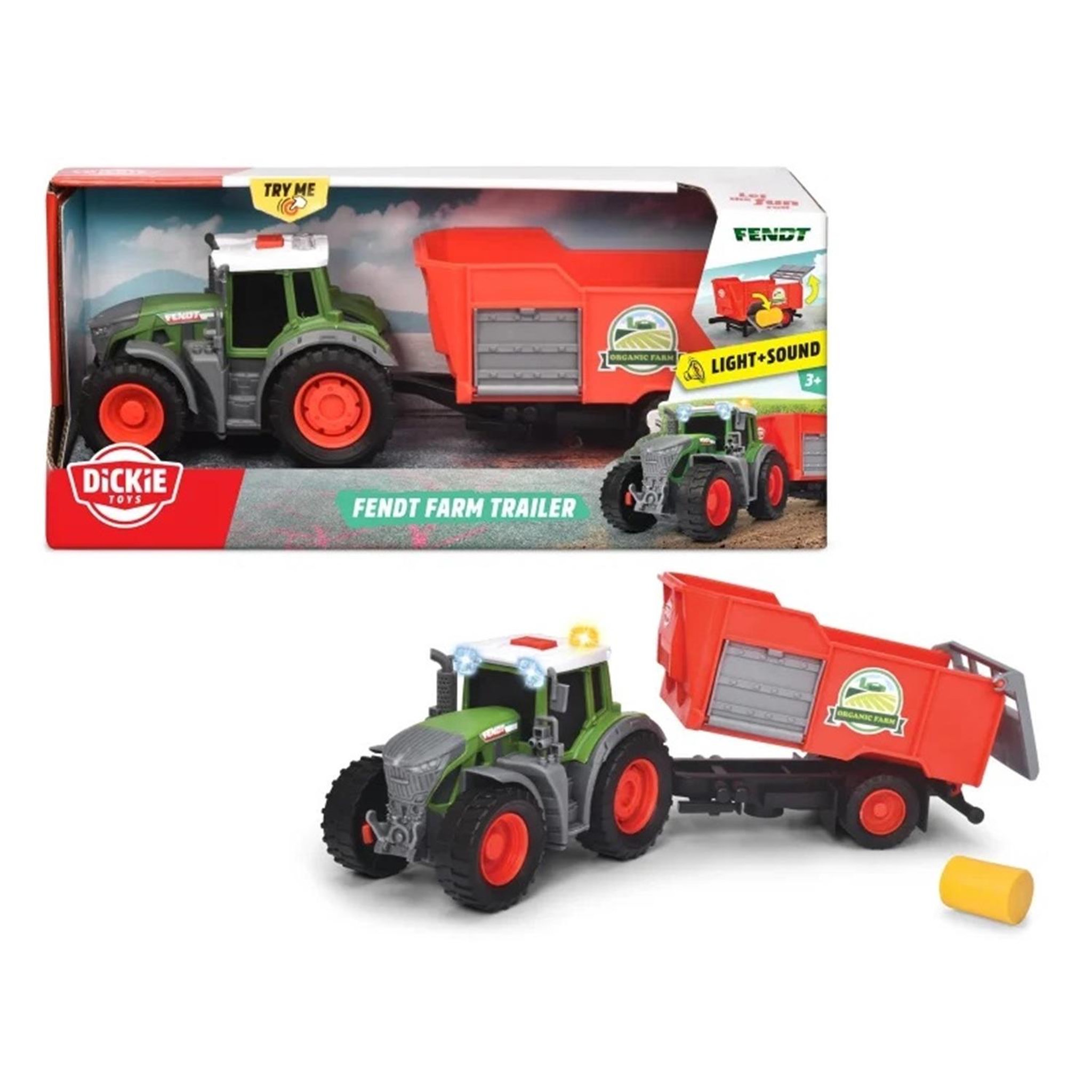 Dickie Toys Tracteur avec remorque Fendt Farm Trailer