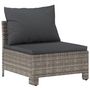 Voir la diapositive 2 : VIDAXL Canape central de jardin avec coussin Gris Resine tressee
