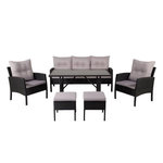 Paris Prix Salon de Jardin  Knock  158cm Noir & Gris