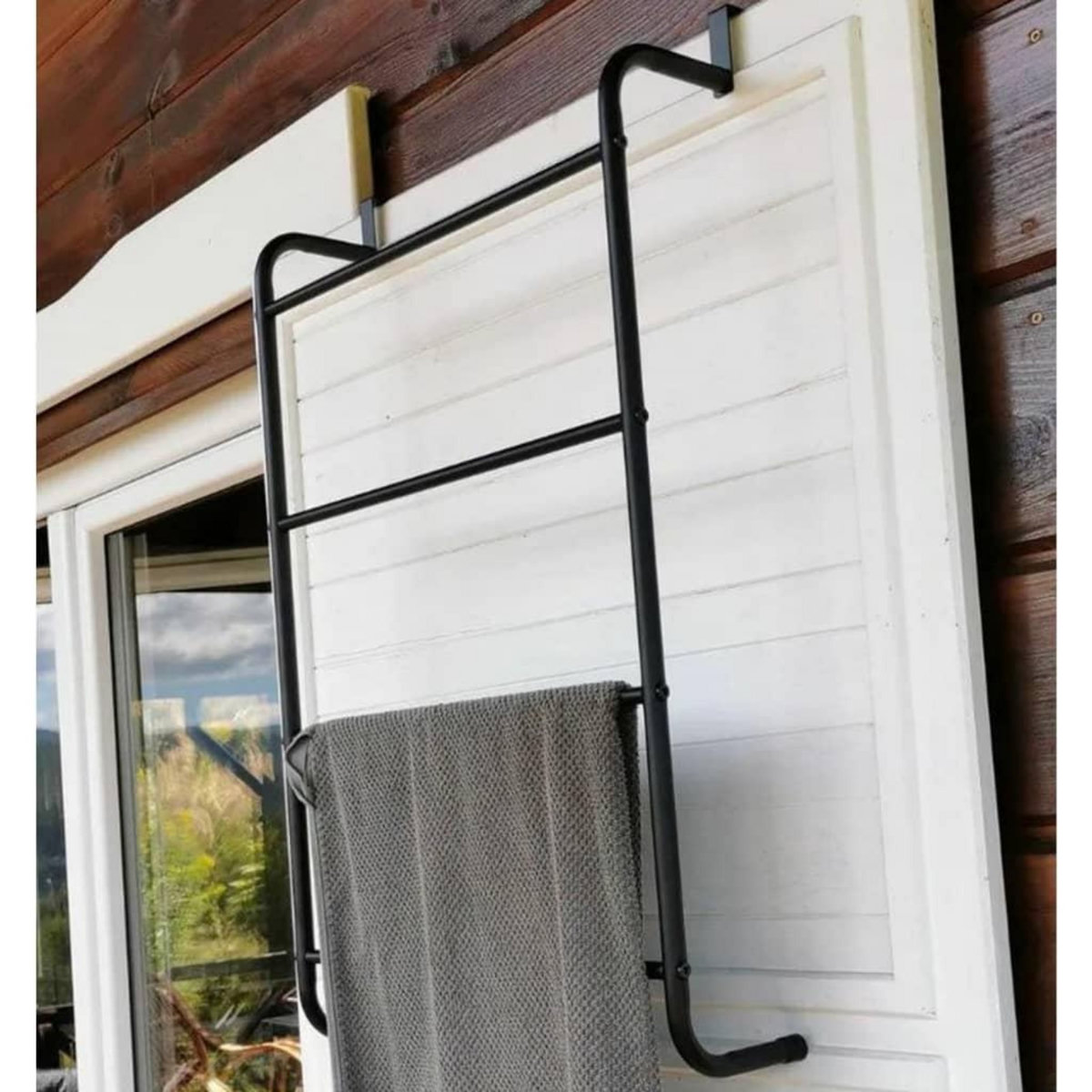 Bathroom Solutions Bathroom Solutions Porte-serviettes suspendu de porte Metal Noir