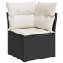 Voir la diapositive 4 : VIDAXL Salon de jardin 9 pcs avec coussins noir resine tressee