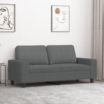 VIDAXL Canape a 2 places Gris fonce 140 cm Tissu