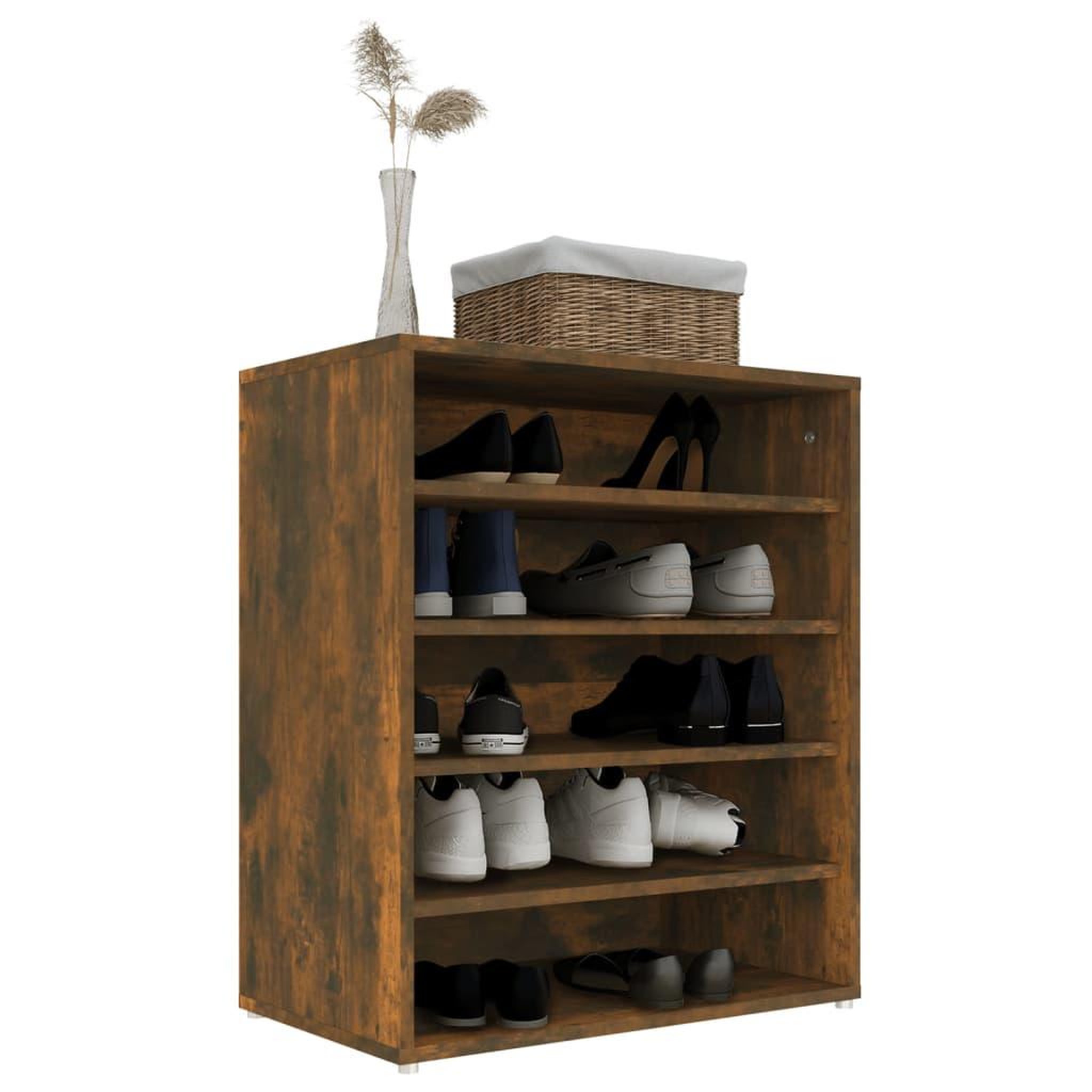 Voir la diapositive 4 : VIDAXL Meuble a chaussures Chene fume 60x35x70 cm Bois d'ingenierie