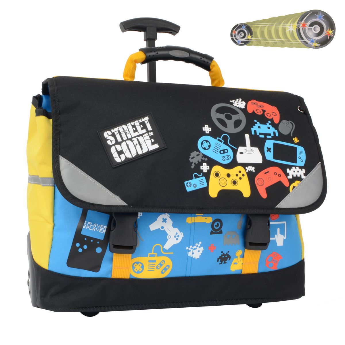 AUCHAN Cartable à roulettes 41 cm Play Street Code