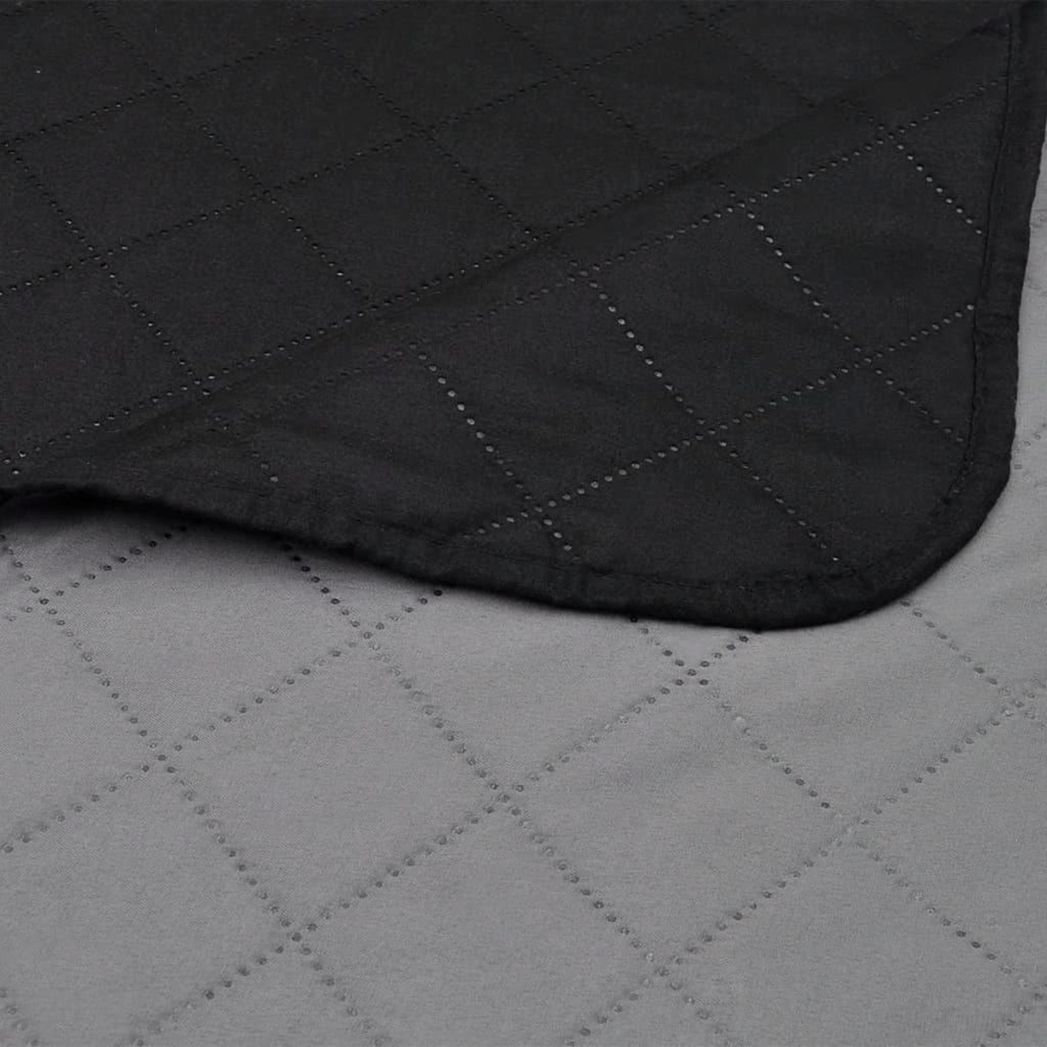 Voir la diapositive 4 : VIDAXL Couvre-lit a double face matelasse Noir/Gris 230x260 cm