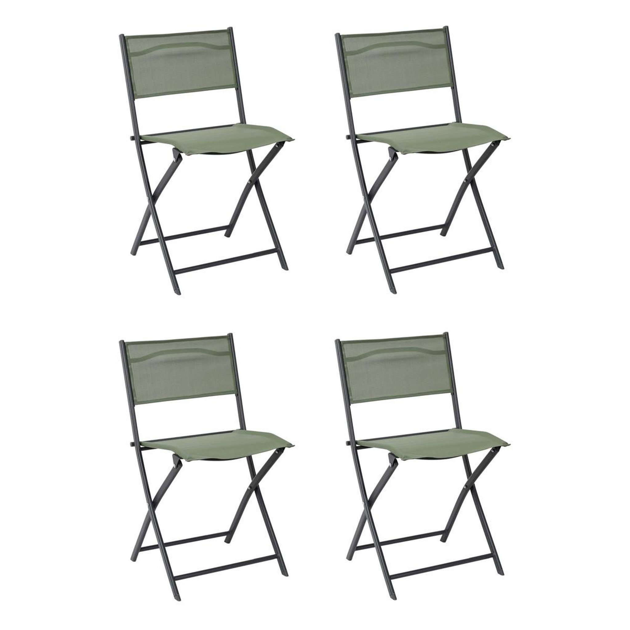 The Home Deco Factory Lot de 4 chaises de jardin  elba  80cm kaki