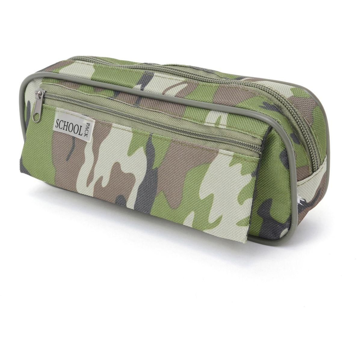OXFORD Trousse rectangle kaki motif camouflage