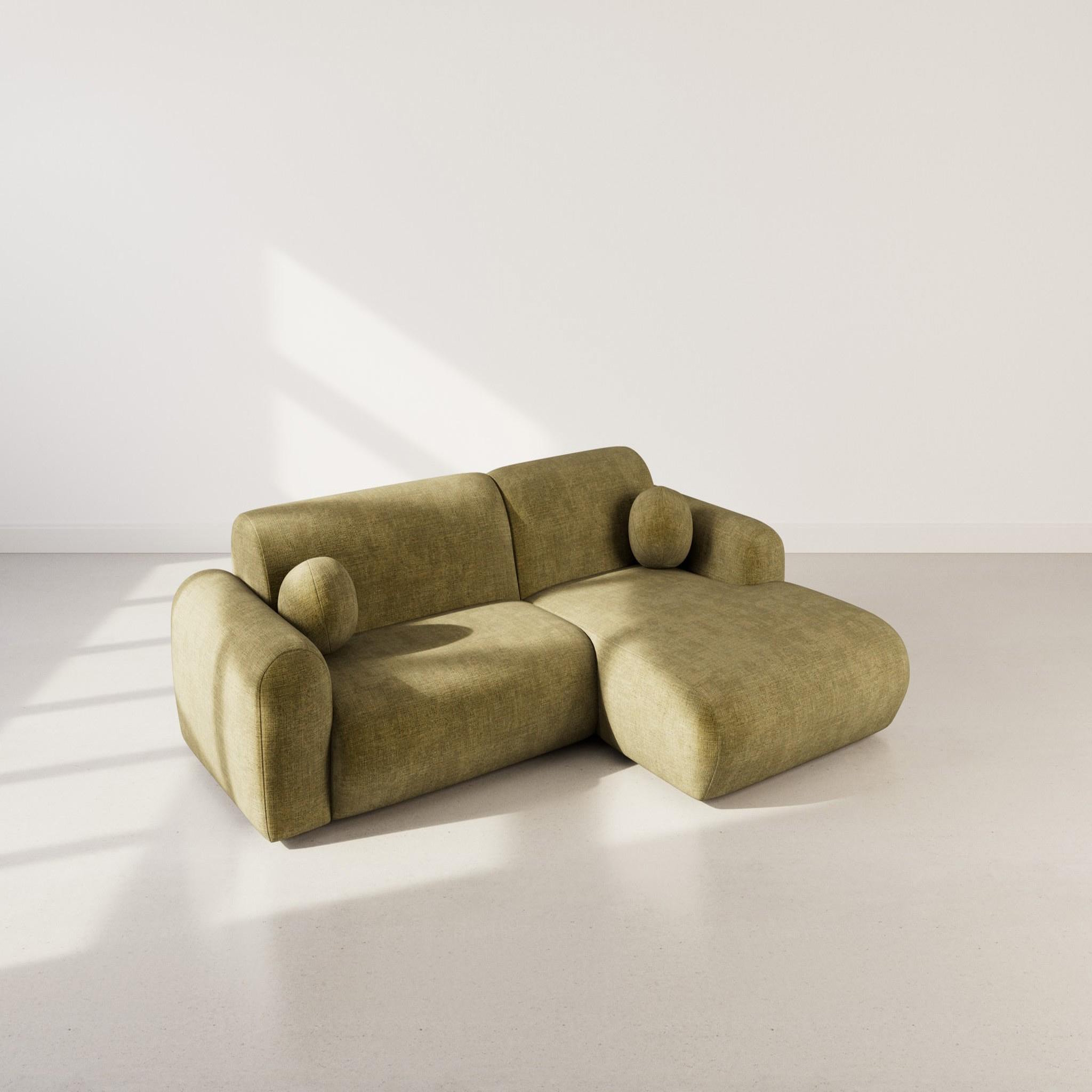 Voir la diapositive 3 : LISA DESIGN Louise - canapé d'angle droit 4 places en velours texturé