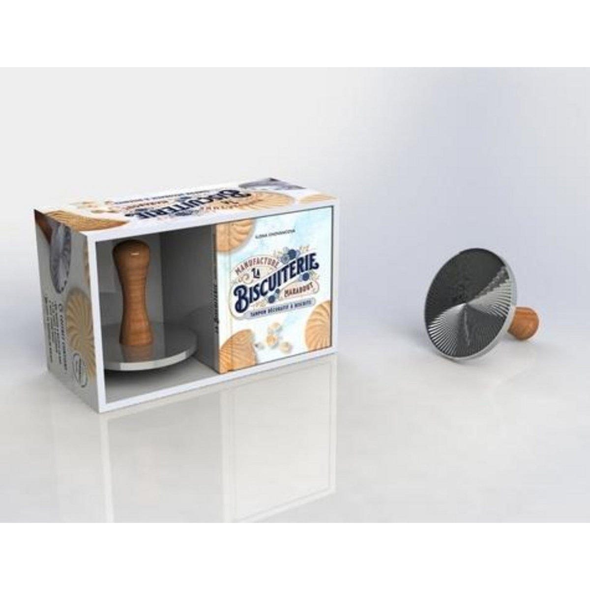 COFFRET LA BISCUITERIE MANUFACTURE MARABOUT. LE LIVRE AVEC 1 TAMPON DECORATIF A BISCUITS, Chovancova Ilona