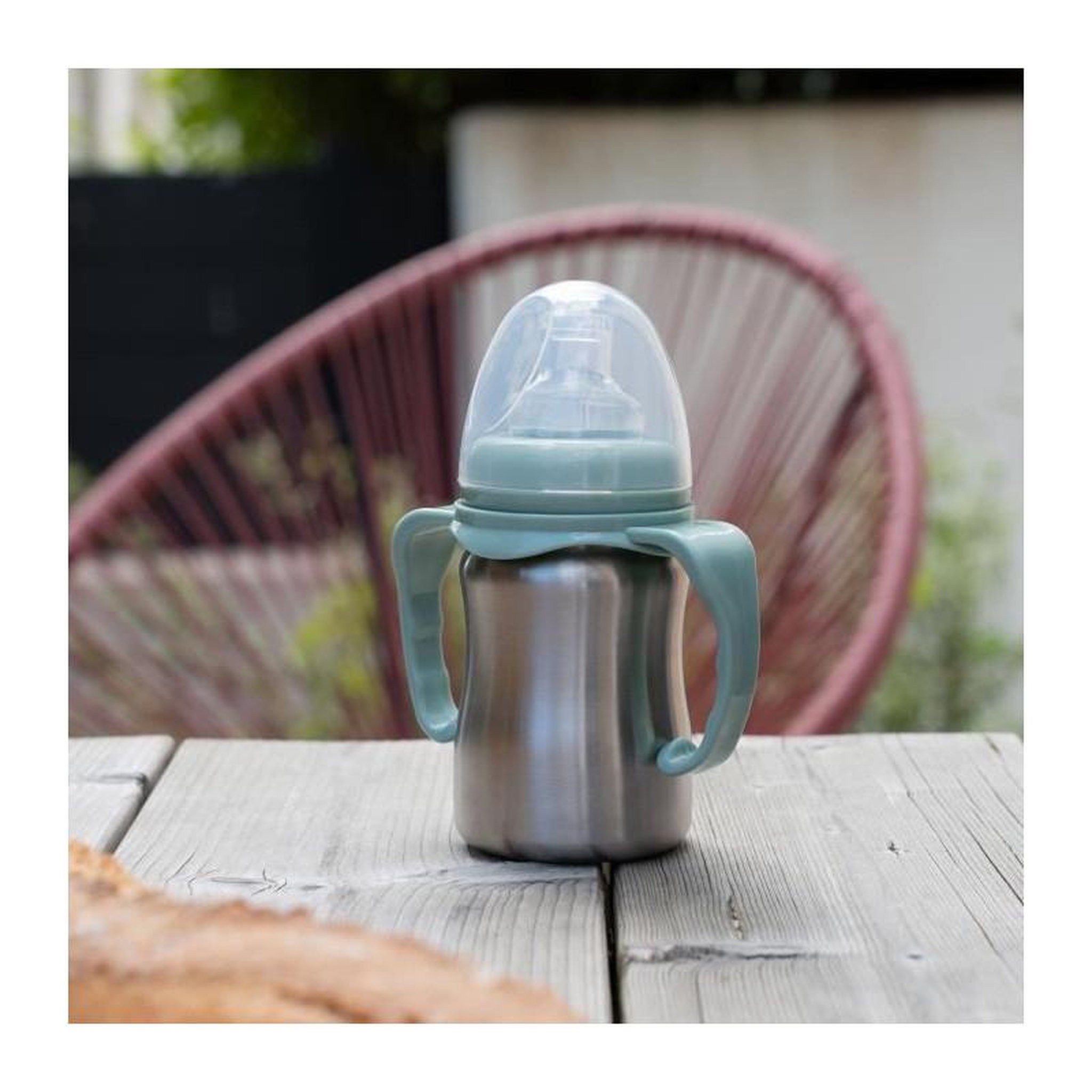 Voir la diapositive 2 : THERMOBABY Tasse d'apprentissage - THERMOBABY - Inox - 180 ml - Vert Cactus - Ergonomique et anti-fuites