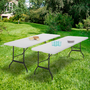 Voir la diapositive 2 : ID MARKET Lot de 2 tables pliantes portables 180 CM pour camping ou réception