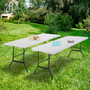 Voir la diapositive 2 : ID MARKET Lot de 2 tables pliantes portables 180 CM pour camping ou réception