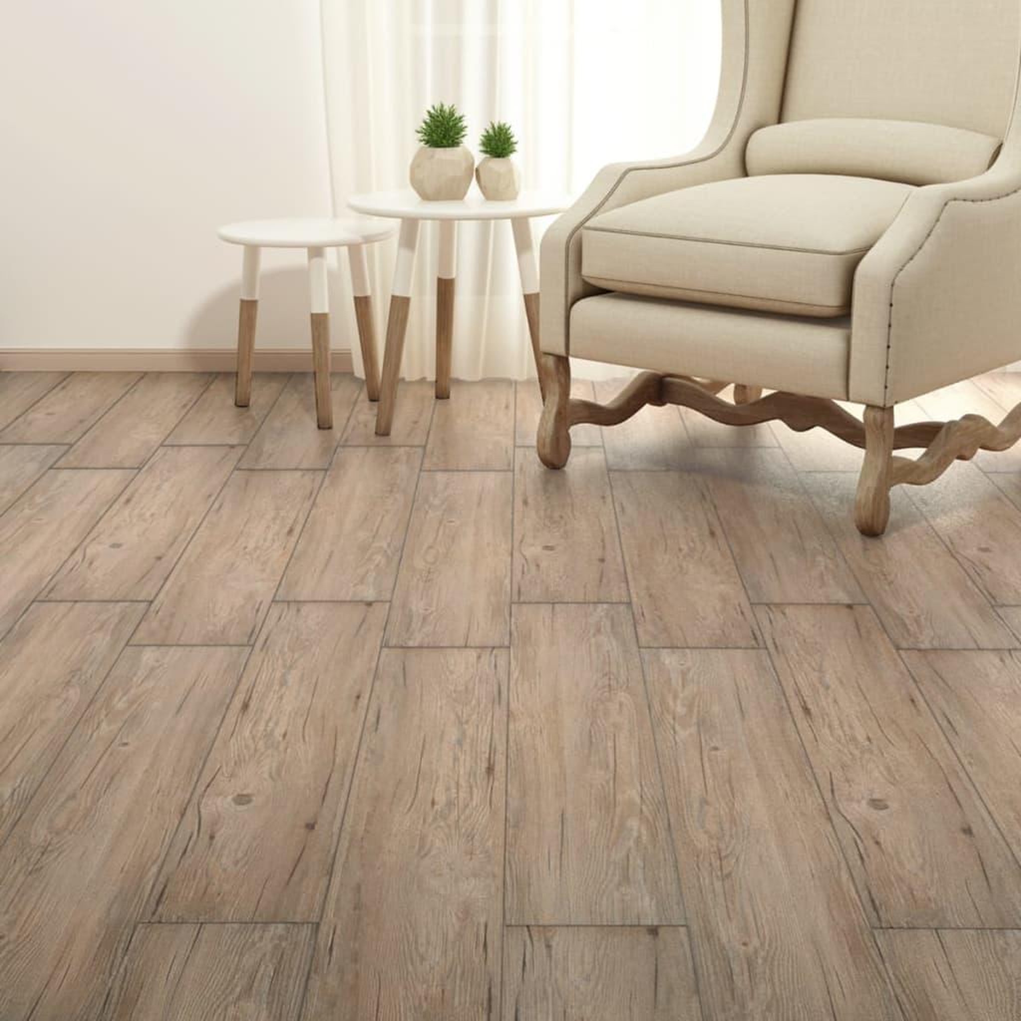 Voir la diapositive 4 : VIDAXL Planches de plancher PVC Non auto-adhesif 5,26 m^2 Chene marron