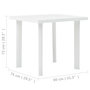 Voir la diapositive 6 : VIDAXL Table de jardin Blanc 80x75x72 cm Plastique
