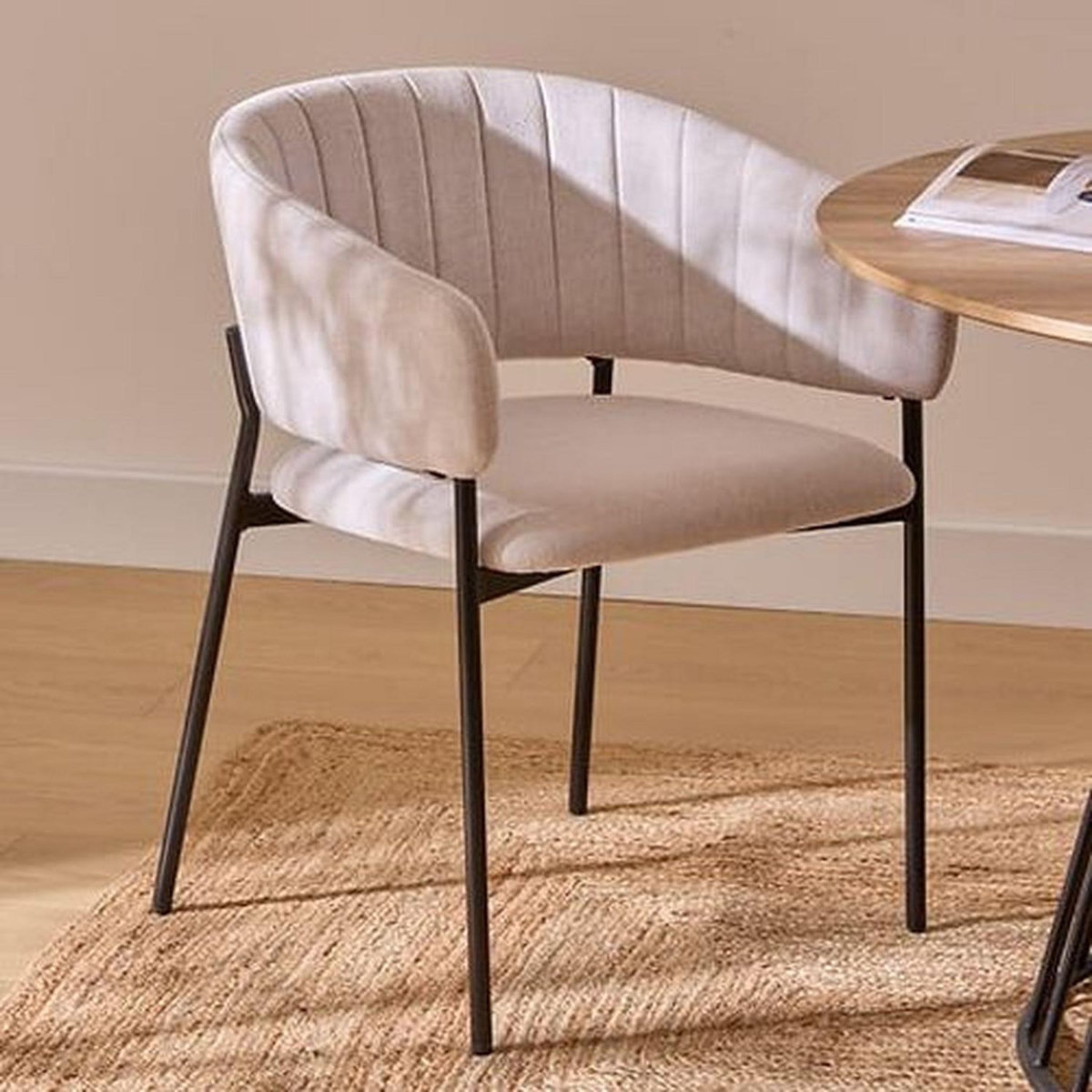 ATMOSPHERA Lot de 2 fauteuils à diner en tissu SOLEA