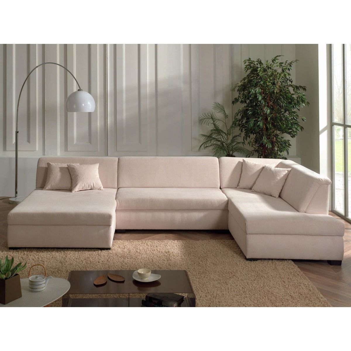 LISA DESIGN Malcom - canapé panoramique d'angle droit - en velours côtelé