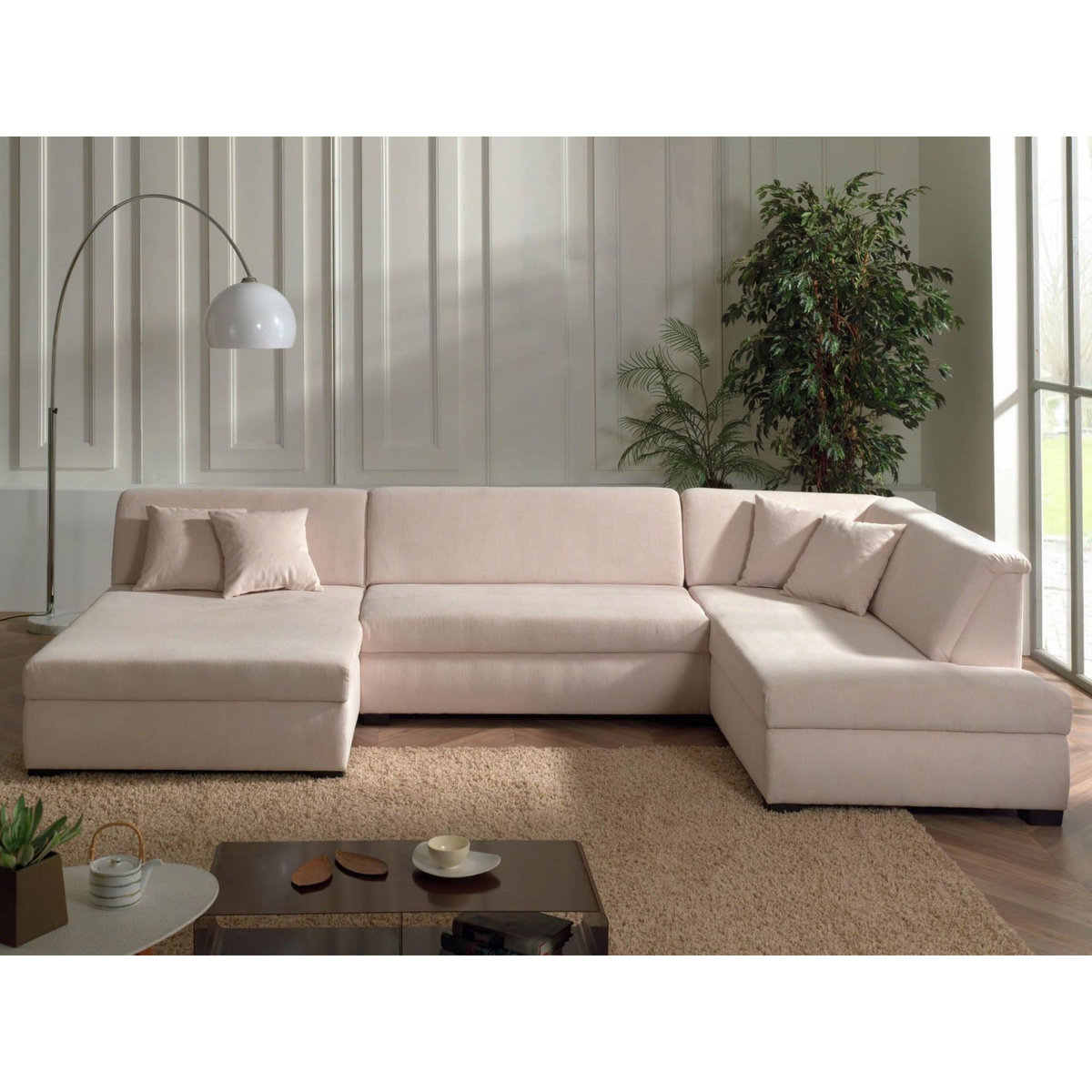 LISA DESIGN Malcom - canapé panoramique d'angle droit - en velours côtelé