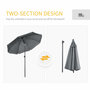 Voir la diapositive 6 : OUTSUNNY Parasol inclinable octogonal  Ø 1,8 x 2,09H m acier époxy polyester 160 g/m² anti-UV50+ gris