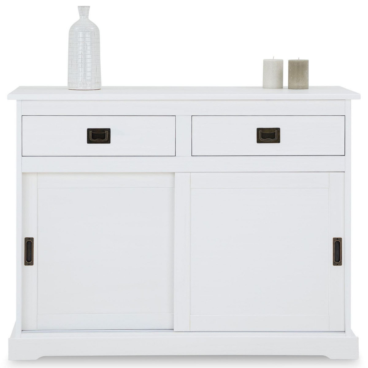 IDIMEX Buffet SAVONA en pin massif, 2 tiroirs et 2 portes