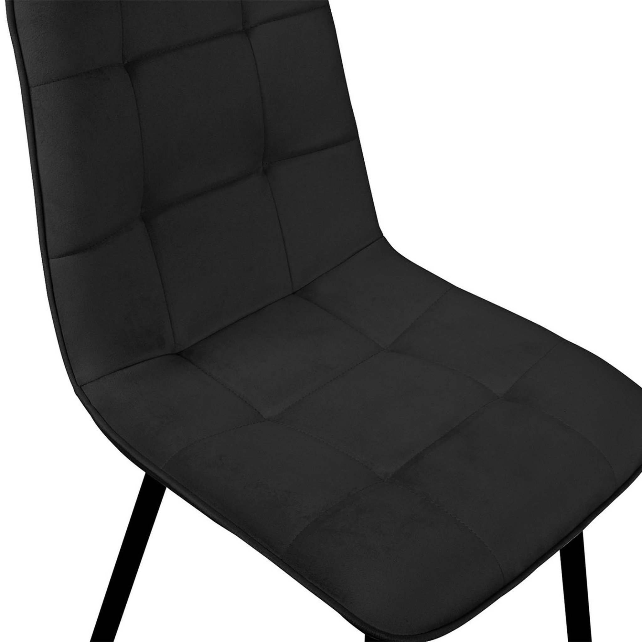 Voir la diapositive 6 : ID MARKET Lot de 4 chaises mila en velours noir pour salle à manger
