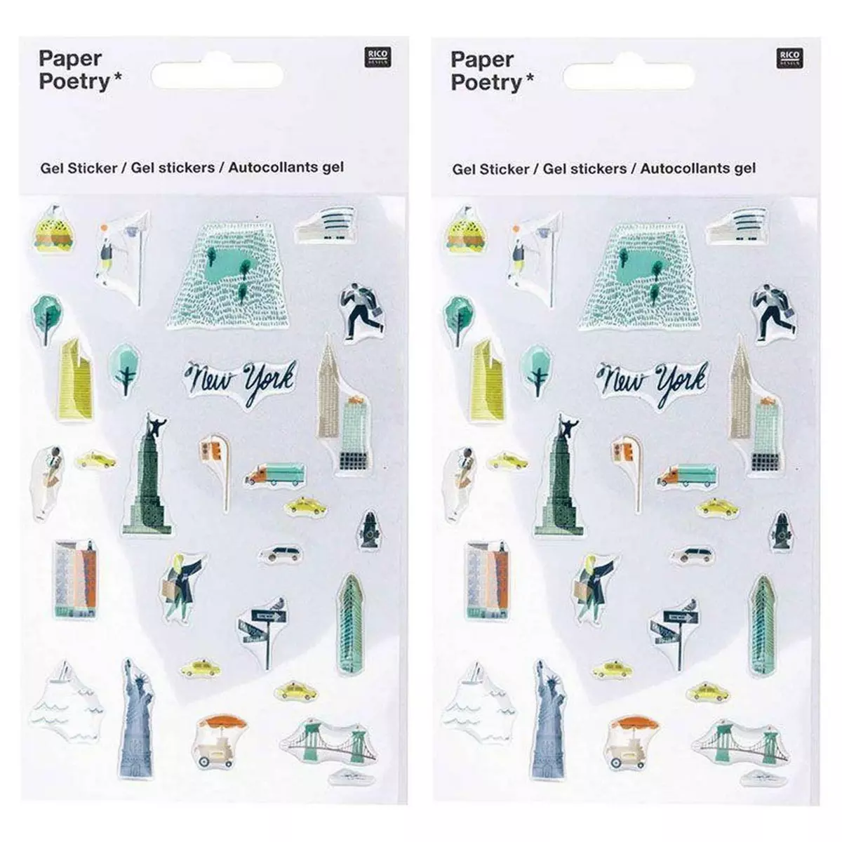 RICO DESIGN 70 stickers en gel transparent New-York