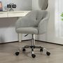 Voir la diapositive 4 : HOMCOM Chaise de bureau tissu bouclette design hauteur réglable pivotante piètement acier