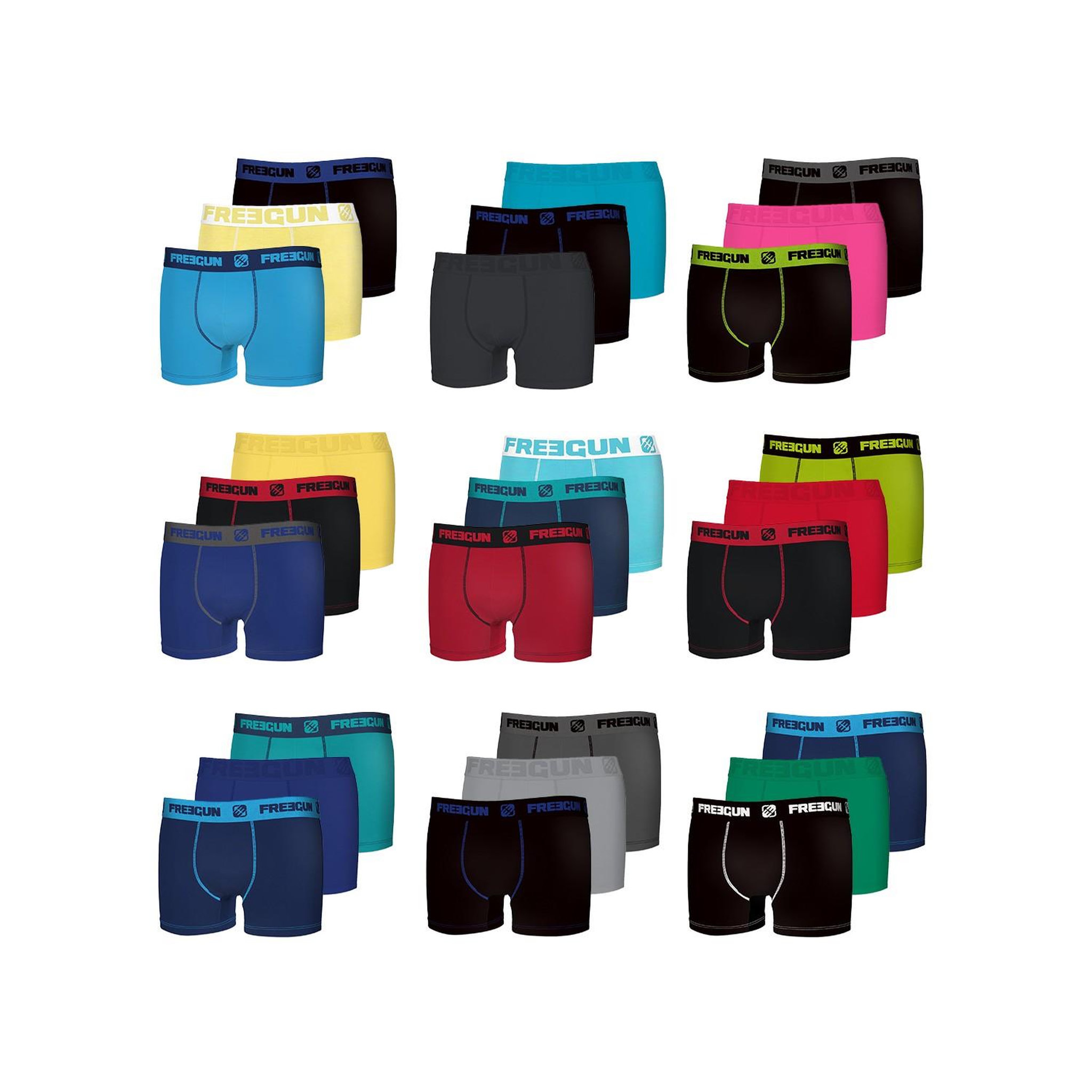 Voir la diapositive 3 : FREEGUN Pack Suprise de 3 Boxers coton garçon