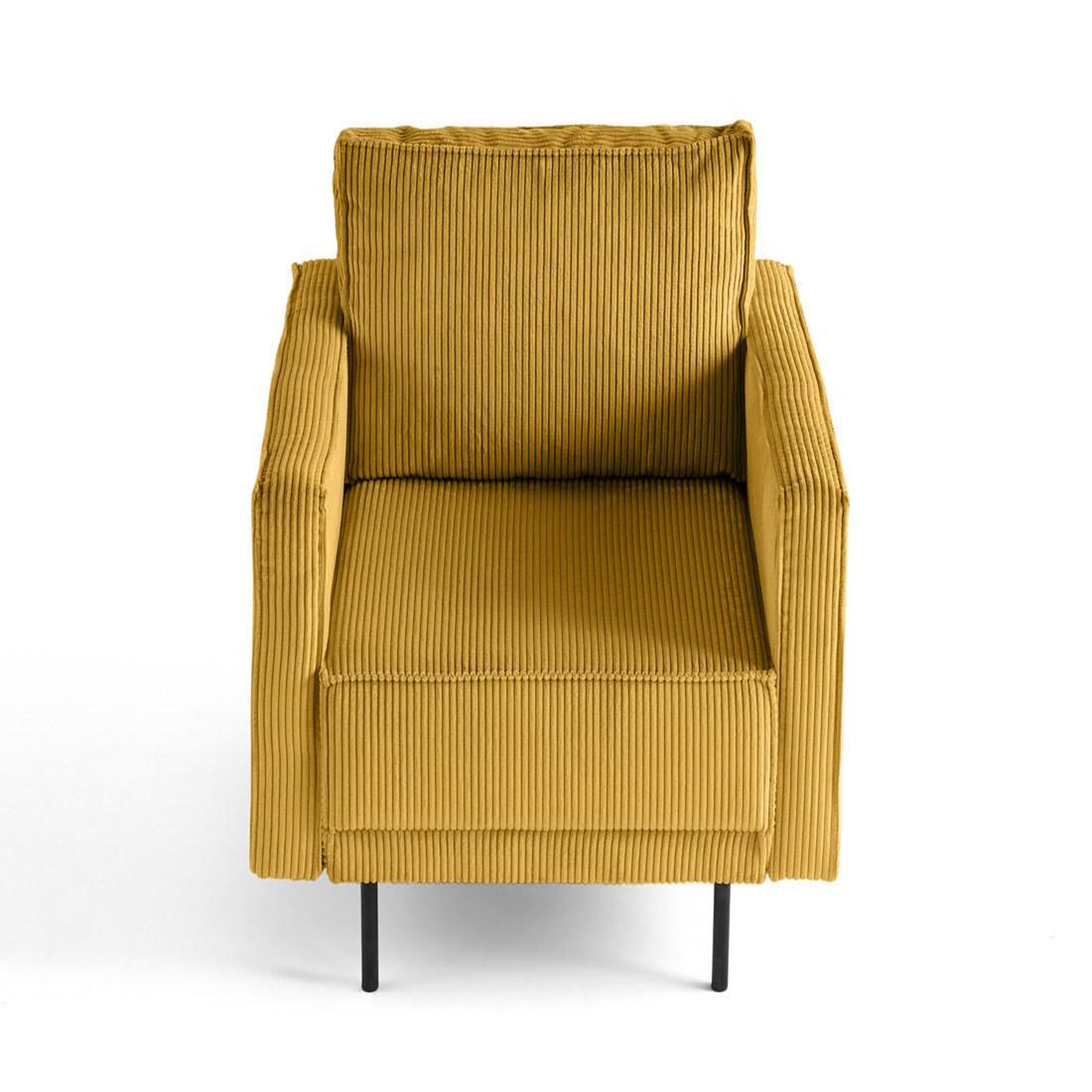 Voir la diapositive 1 : LISA DESIGN Charlie - fauteuil - pieds hauts - en velours côtelé