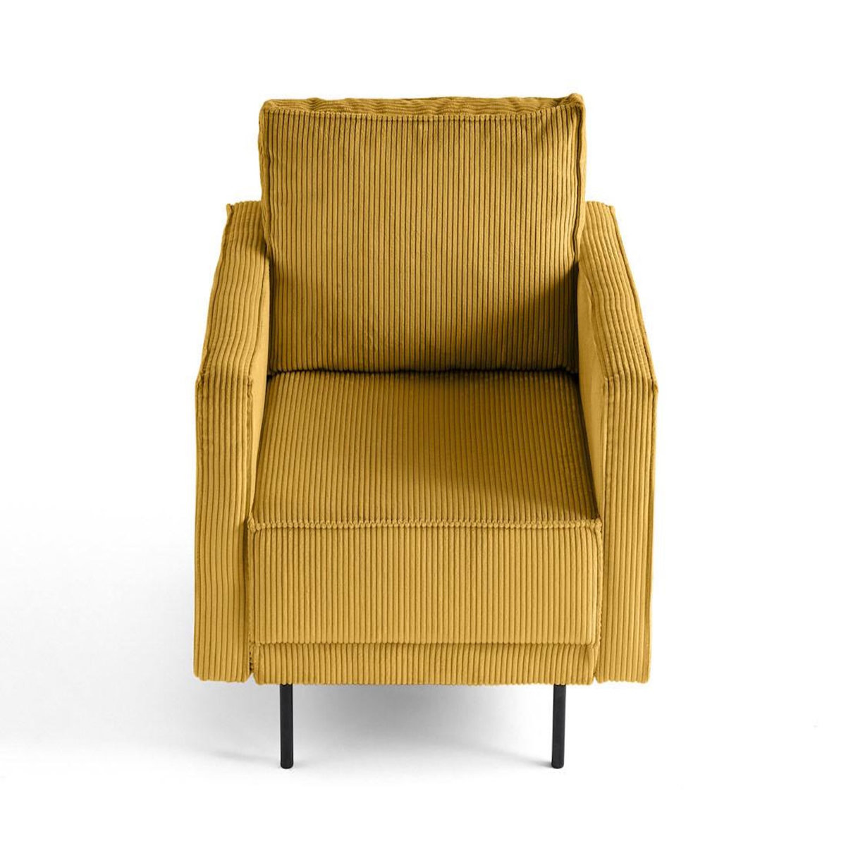 LISA DESIGN Charlie - fauteuil - pieds hauts - en velours côtelé