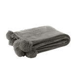 Paris Prix Plaid à Pompons  Blanket  130x170cm Gris