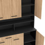 Voir la diapositive 6 : ID MARKET Buffet de cuisine 120 CM CINA 6 portes + tiroir noir et façon hêtre