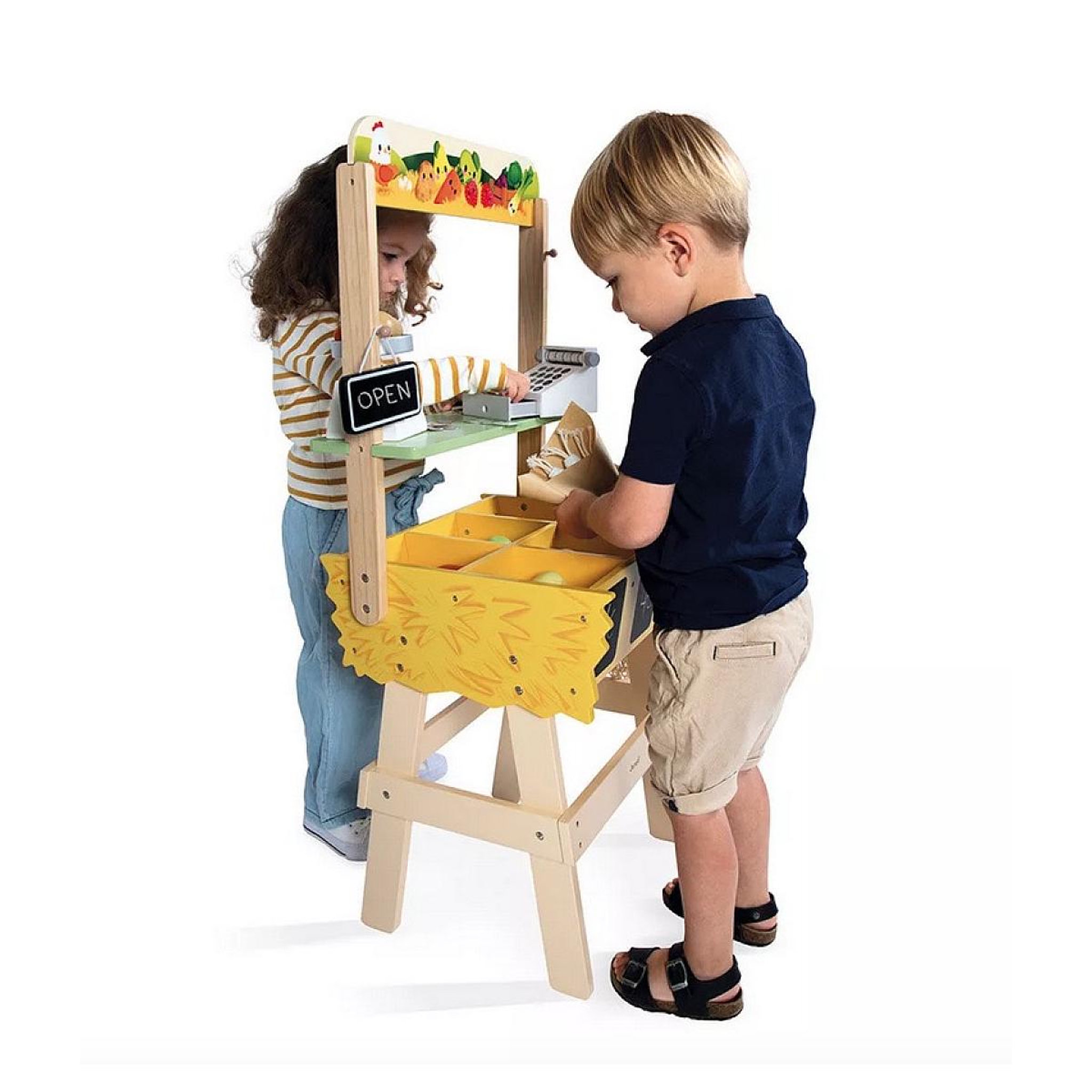 Voir la diapositive 2 : Juratoys-Janod Marchande en bois  Farm Market