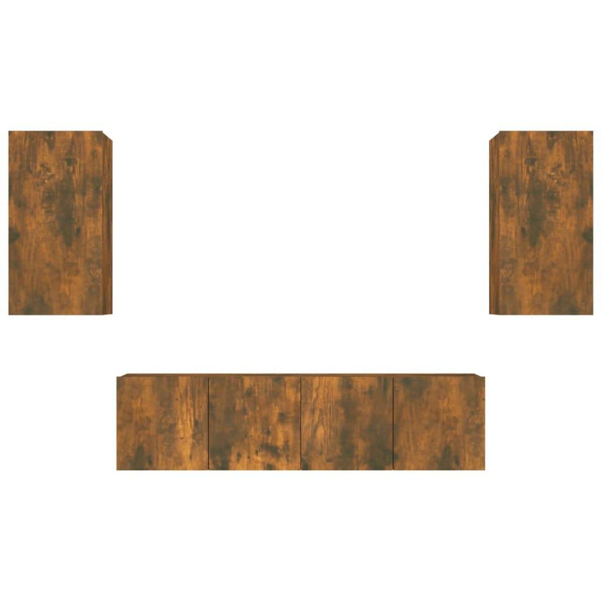 VIDAXL Ensemble de meubles TV 4 pcs Chene fume Bois d'ingenierie