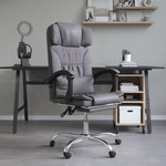 VIDAXL Fauteuil de massage inclinable de bureau Gris Similicuir