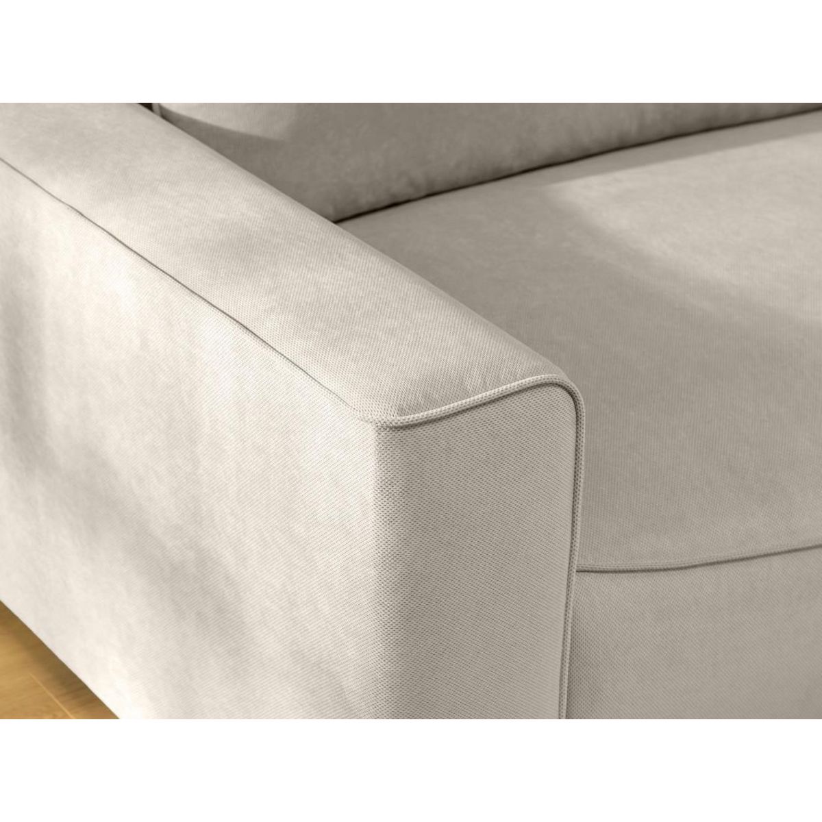BEST MOBILIER Aurelia - canapé d'angle droit 4 places convertible avec coffre en tissu texturé