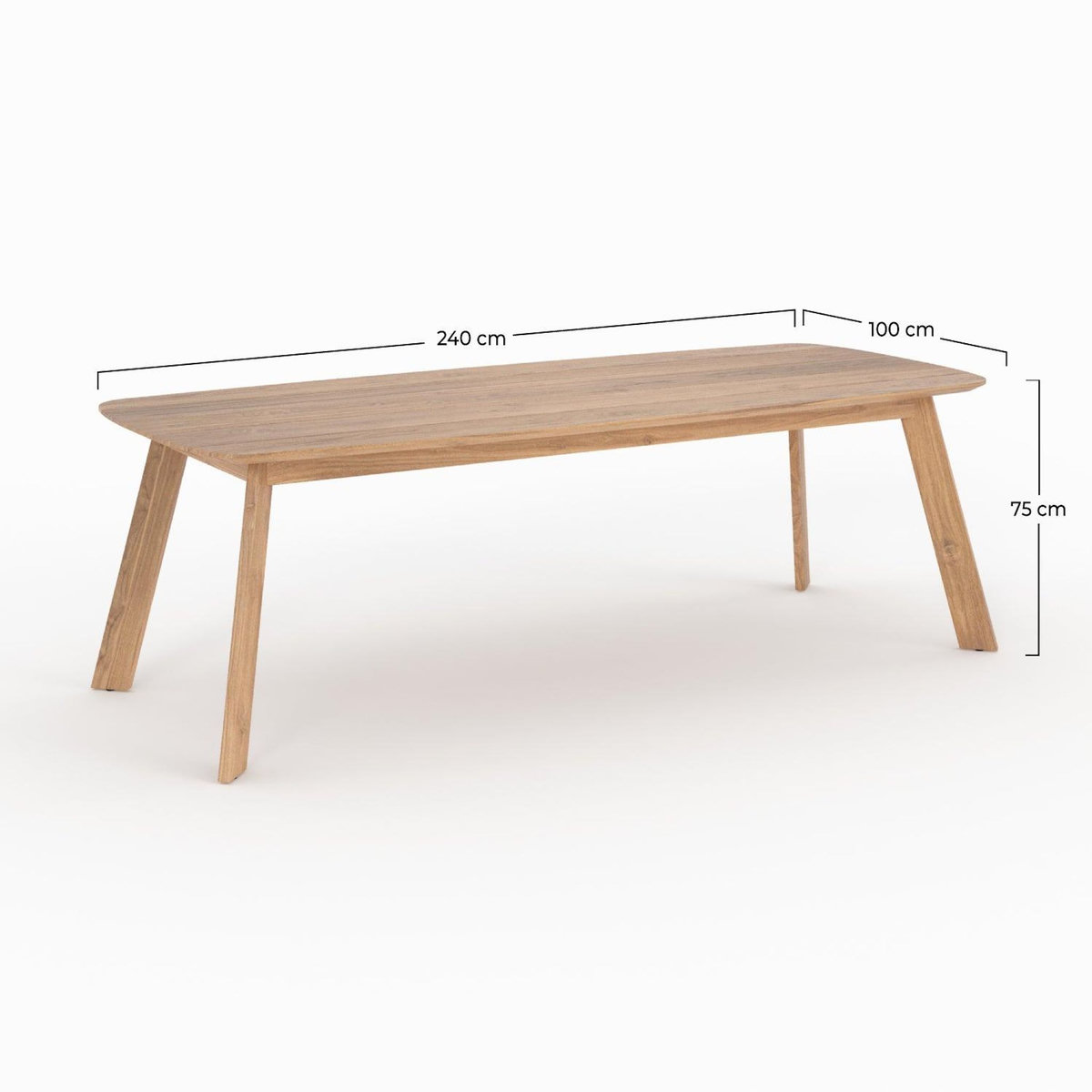 Rendez vous déco Table de jardin en bois de teck recyclé 10 personnes-Lumo