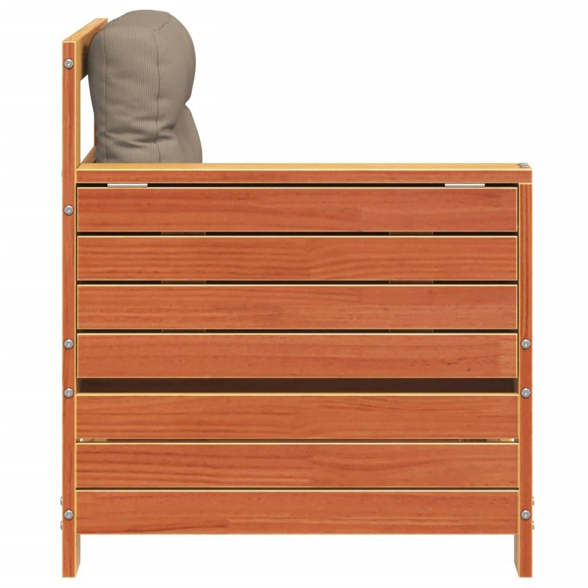 Voir la diapositive 5 : VIDAXL Canape de jardin accoudoir coussins cire marron bois pin massif
