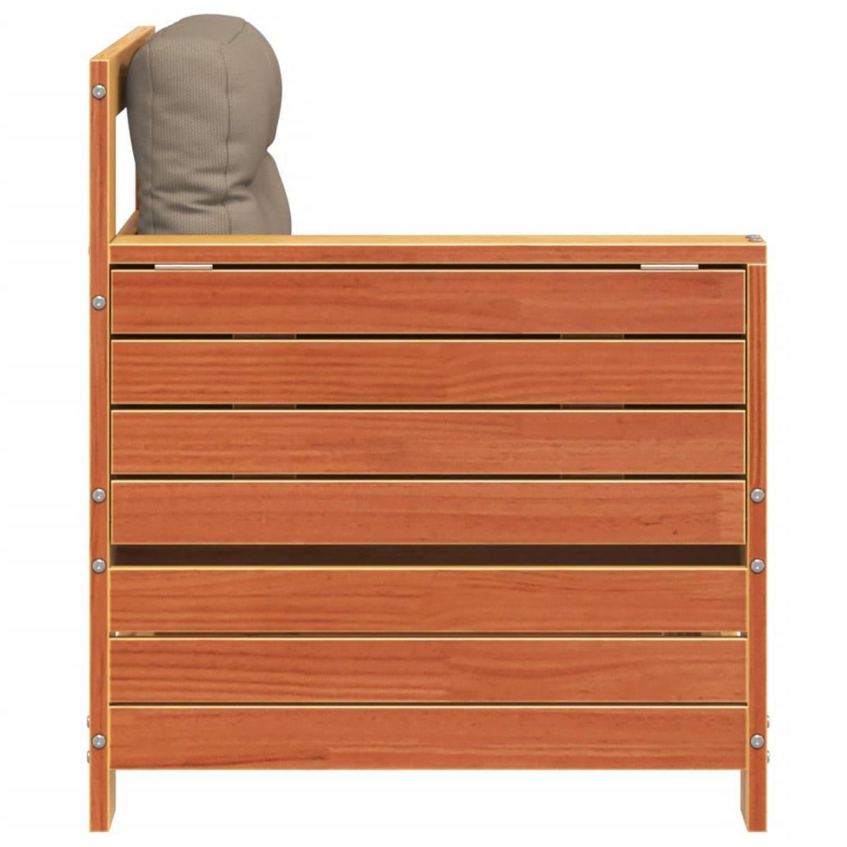 VIDAXL Canape de jardin accoudoir coussins cire marron bois pin massif