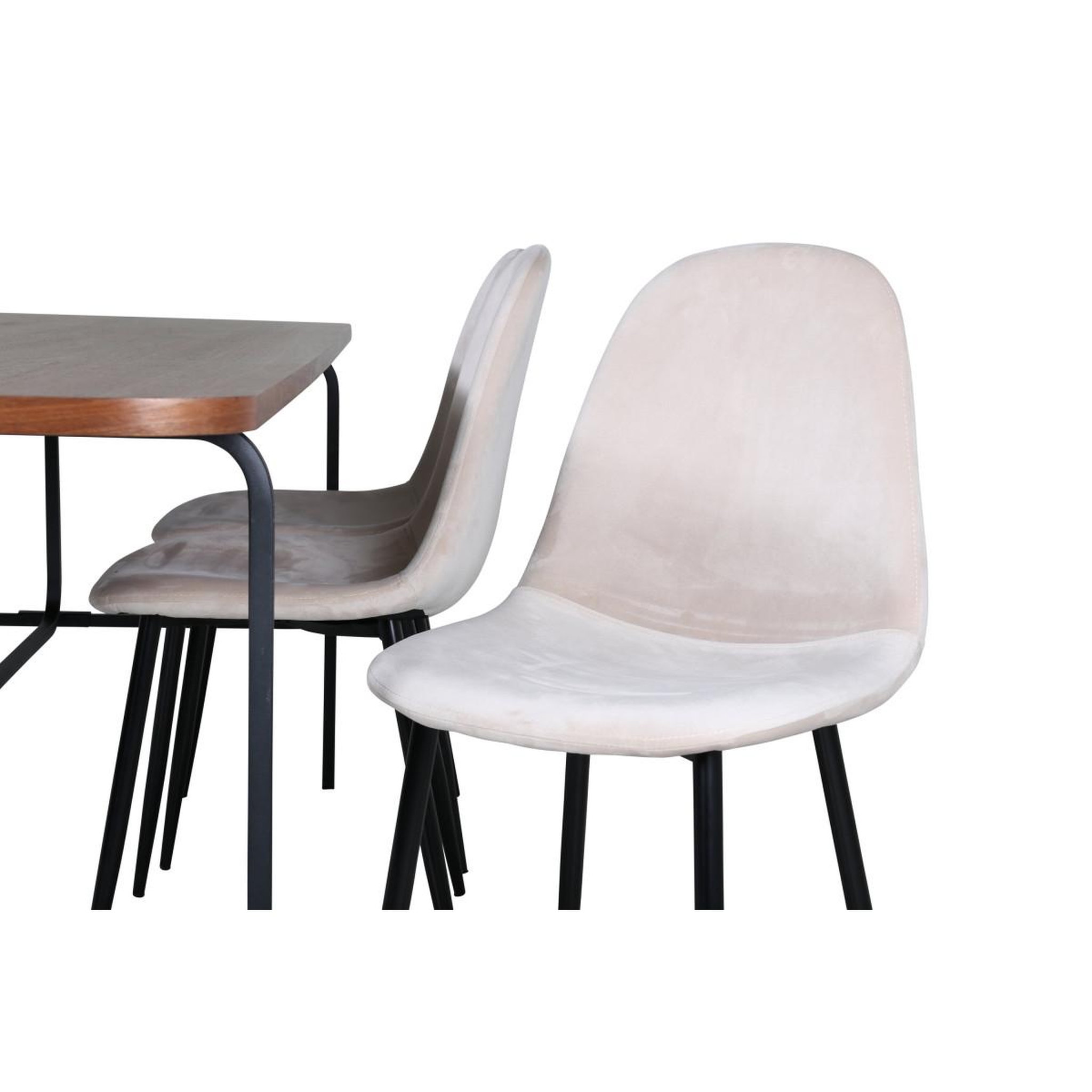 Voir la diapositive 4 : Paris Prix Ensemble table à manger & 6 chaises  uno & polar  200cm beige & marron