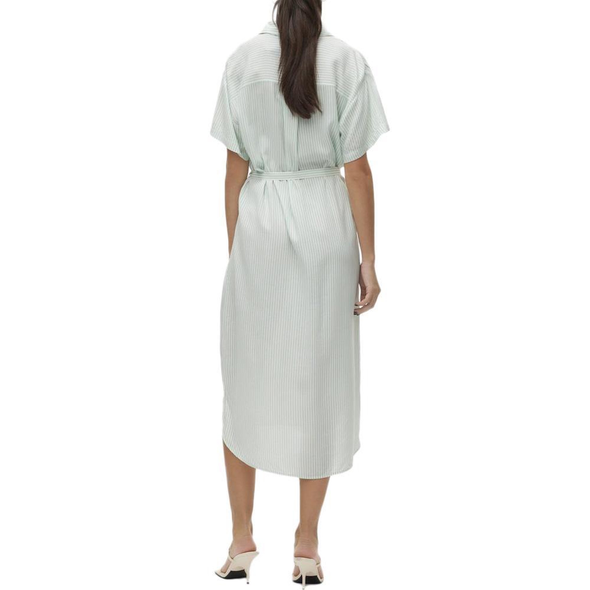 Voir la diapositive 2 : Vero Moda Robe Verte à Rayures Femme Vero Moda Bumpy