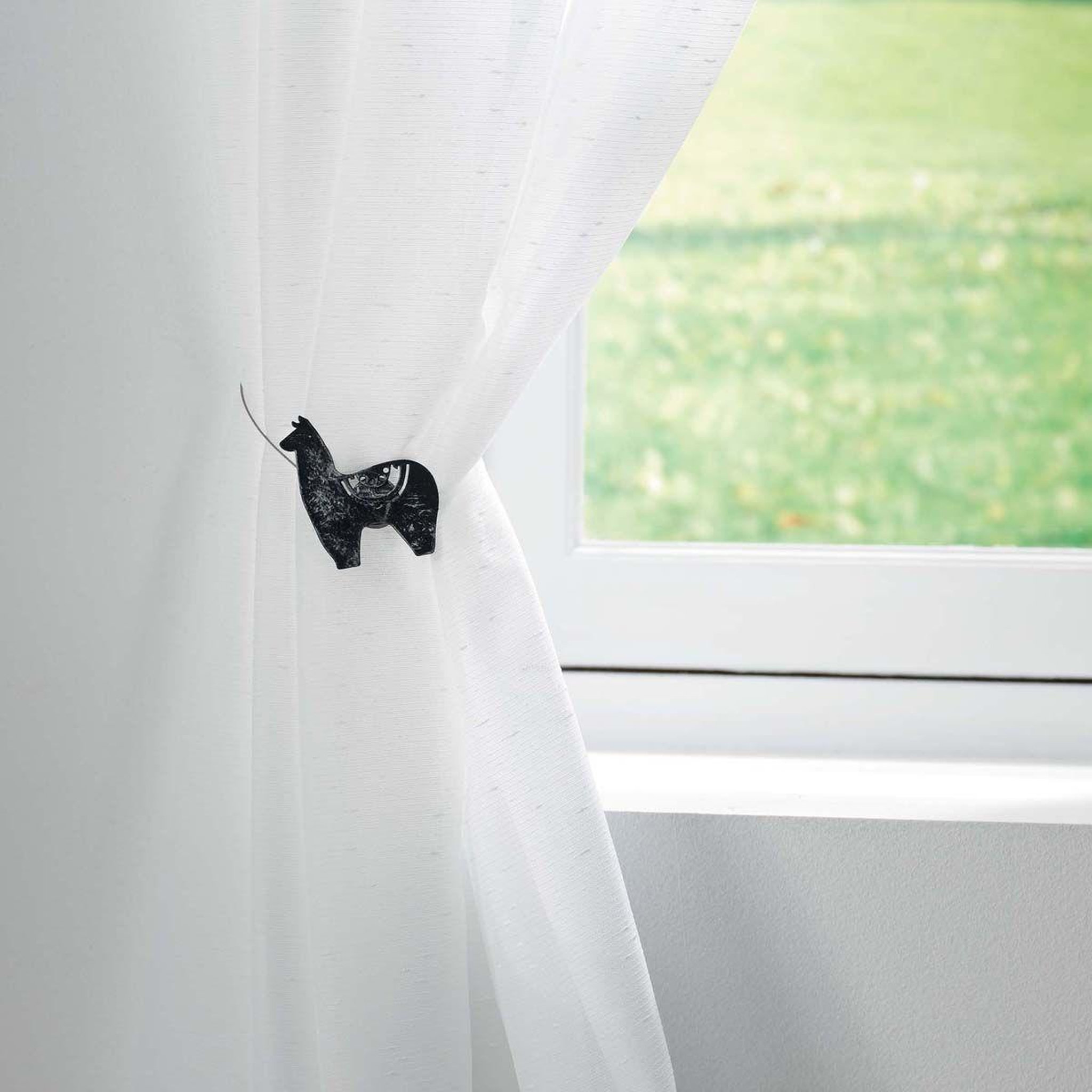 Voir la diapositive 3 : Douceur d'Intérieur Embrasse de rideau aimantée  yzma  30cm noir