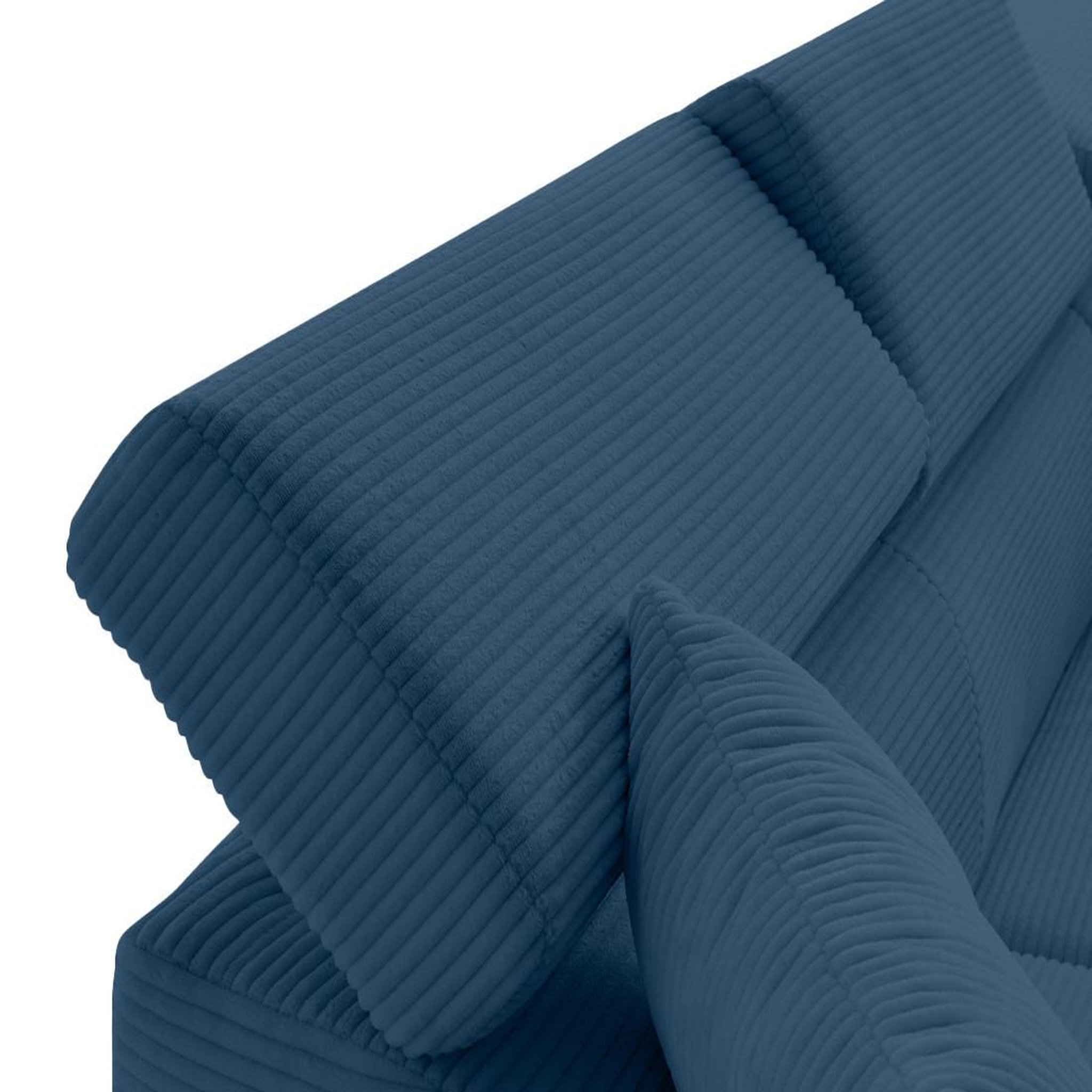 Voir la diapositive 5 : BEST MOBILIER Lisbona - canapé d'angle droit 5 places convertible avec têtières en velours côtelé
