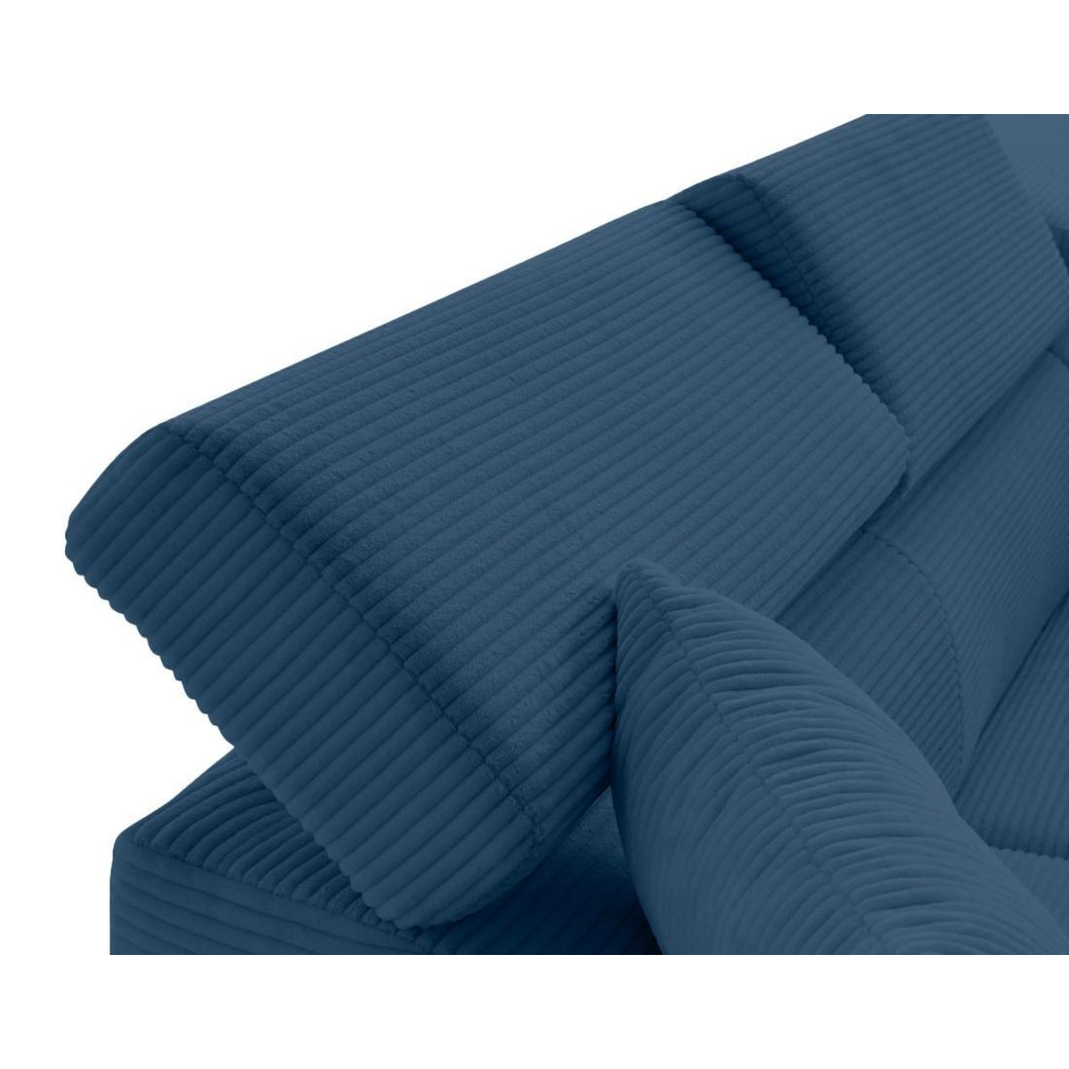 BEST MOBILIER Lisbona - canapé d'angle droit 5 places convertible avec têtières en velours côtelé