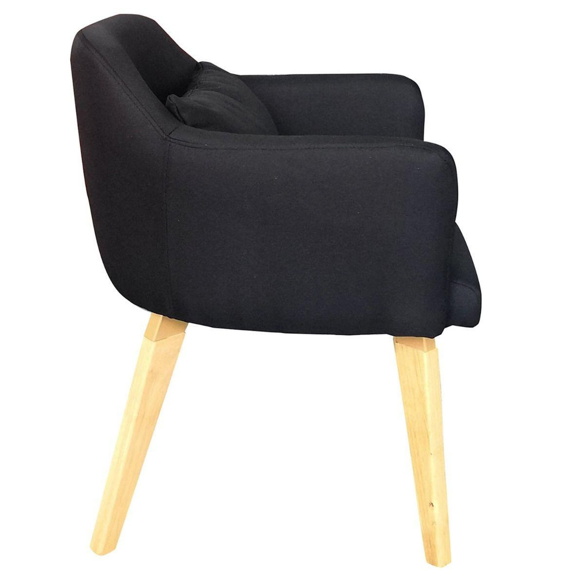 Paris Prix Lot de 2 Fauteuils Scandinave en Tissu  Delante  67cm Noir