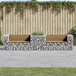 VIDAXL Banc de jardin avec panier en gabion bois de pin impregne