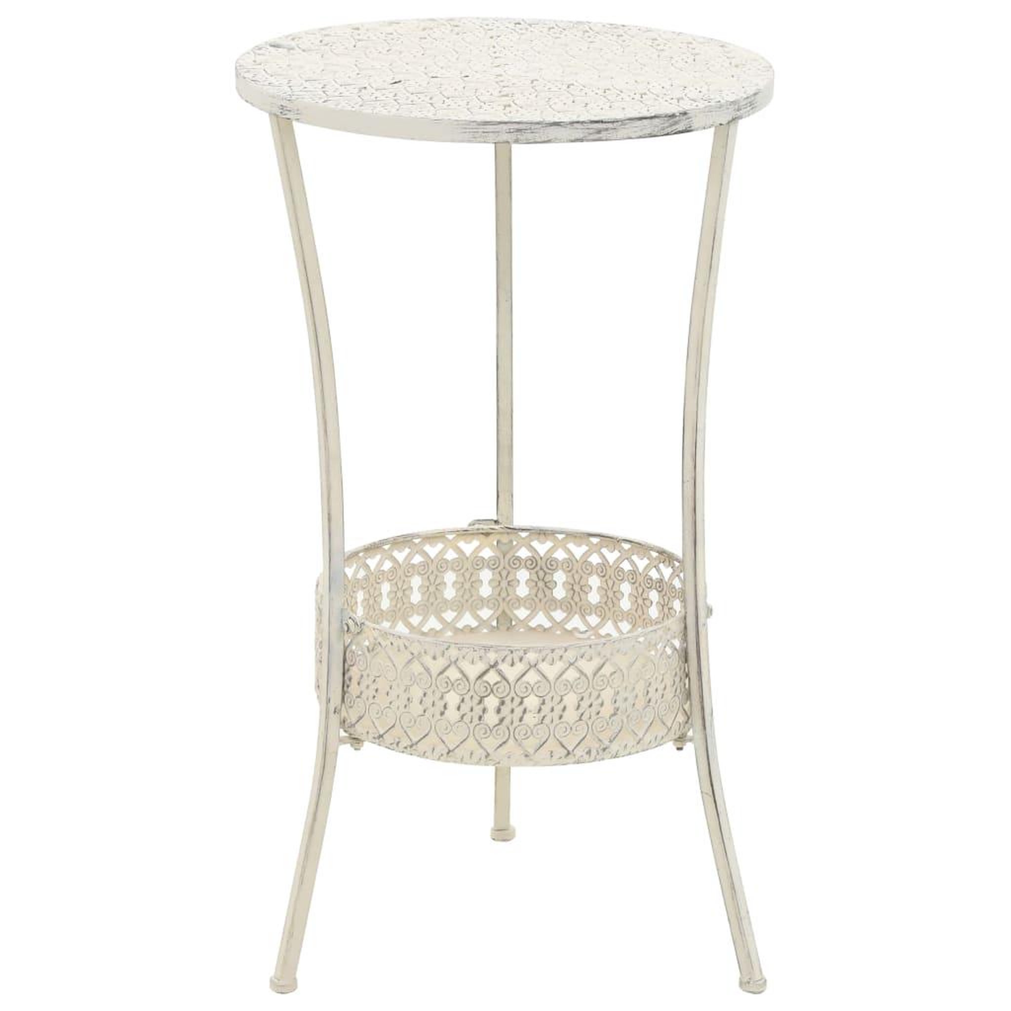 Voir la diapositive 1 : VIDAXL Table de bistro Style vintage Ronde Metal 40x70 cm Blanc