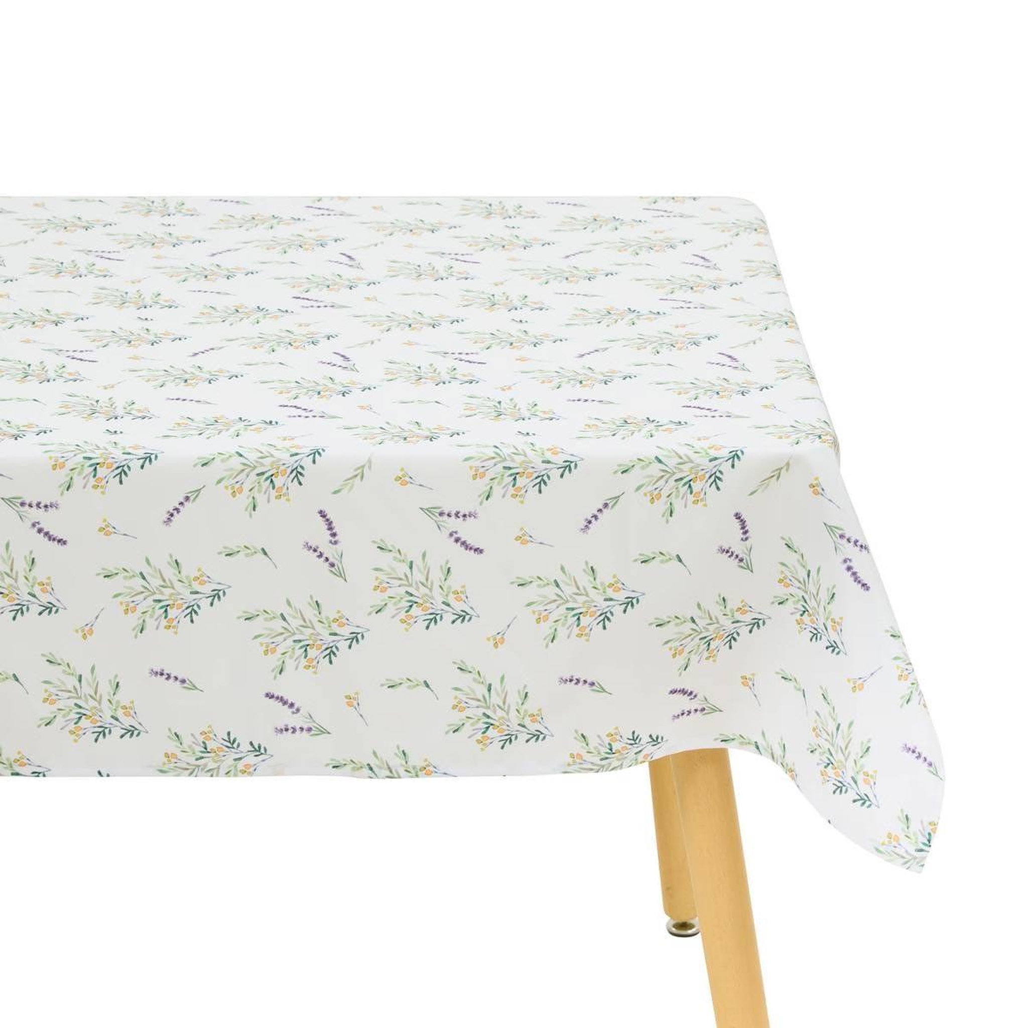 ATMOSPHERA Nappe antitache imprimée  garrigue  140x240cm blanc