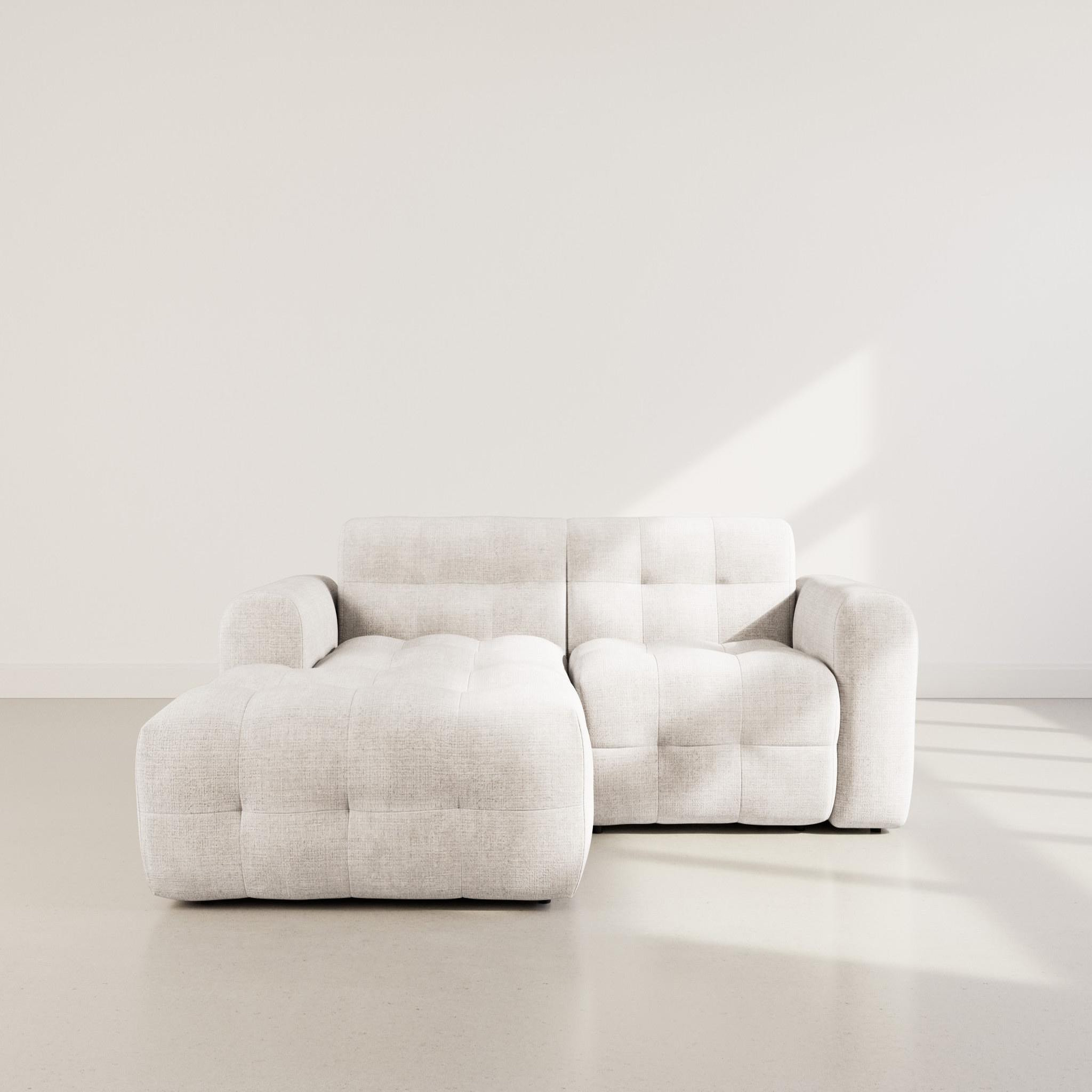 Voir la diapositive 2 : BEST MOBILIER Diane - canapé d'angle gauche 4 places en velours texturé