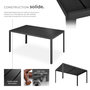 Voir la diapositive 3 : tectake Table de jardin en aluminium et plastique noir/noir