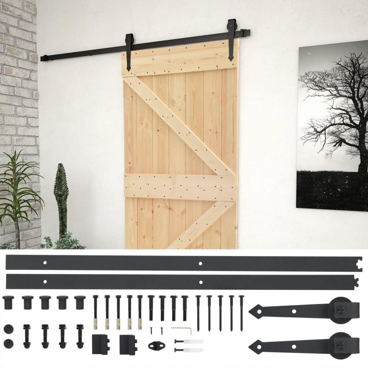 VIDAXL Porte coulissante avec kit de quincaillerie 90x210cm Pin massif